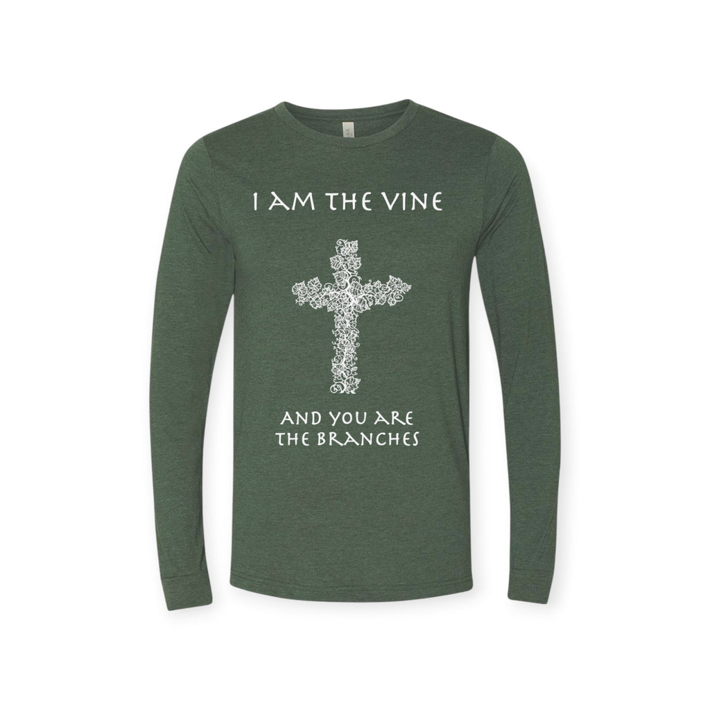 CROSS AND VINE (JOHN 15:5) LONG SLEEVE T-Shirt