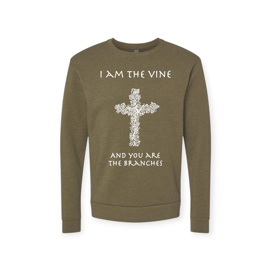 CROSS AND VINE (JOHN 15:5) CREWNECK SWEATSHIRT