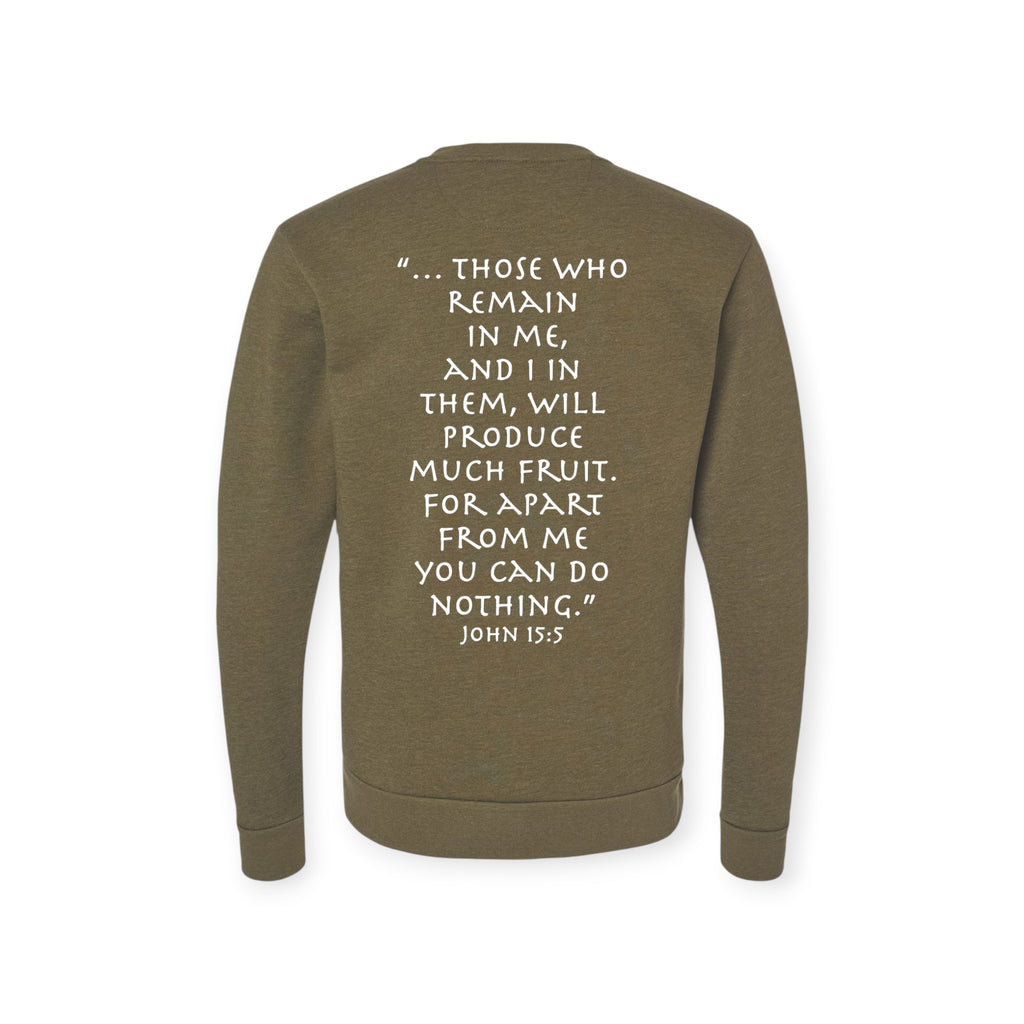 CROSS AND VINE (JOHN 15:5) CREWNECK SWEATSHIRT