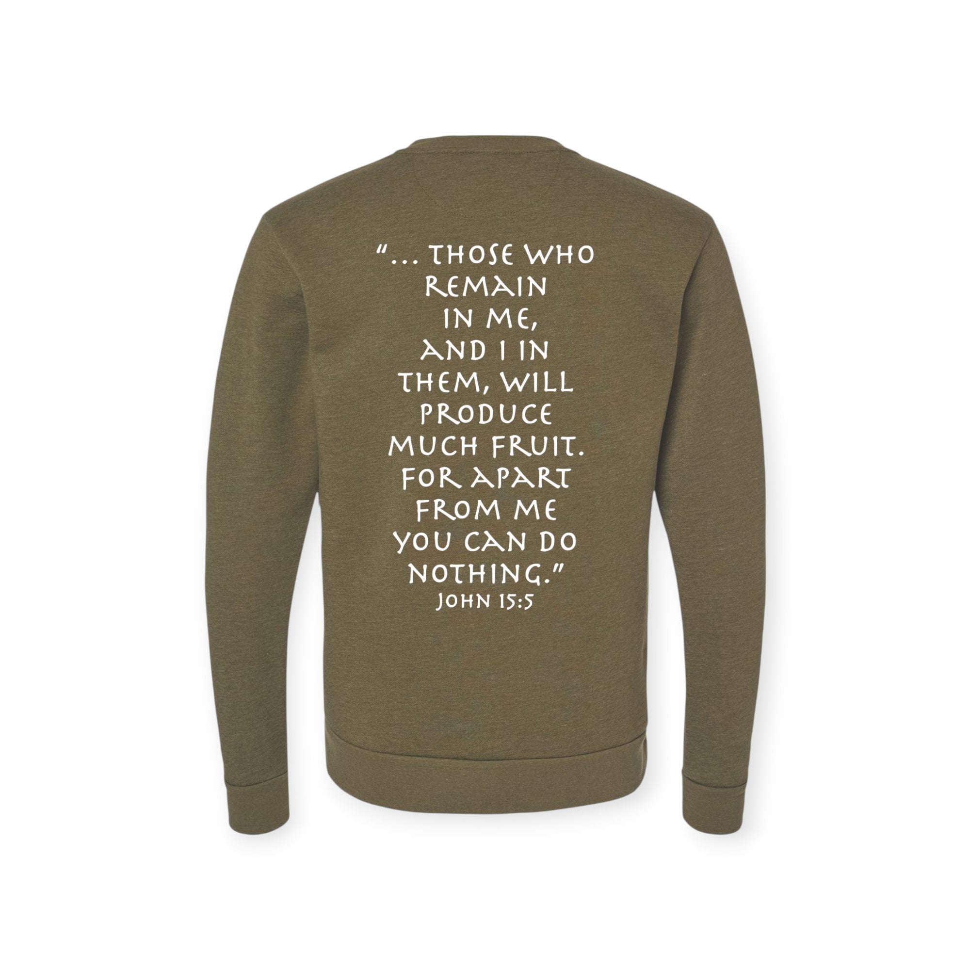 CROSS AND VINE (JOHN 15:5) CREWNECK SWEATSHIRT