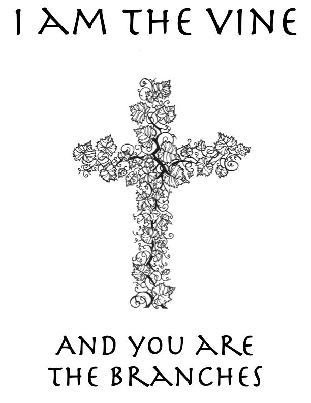 CROSS AND VINE (JOHN 15:5) T-shirt